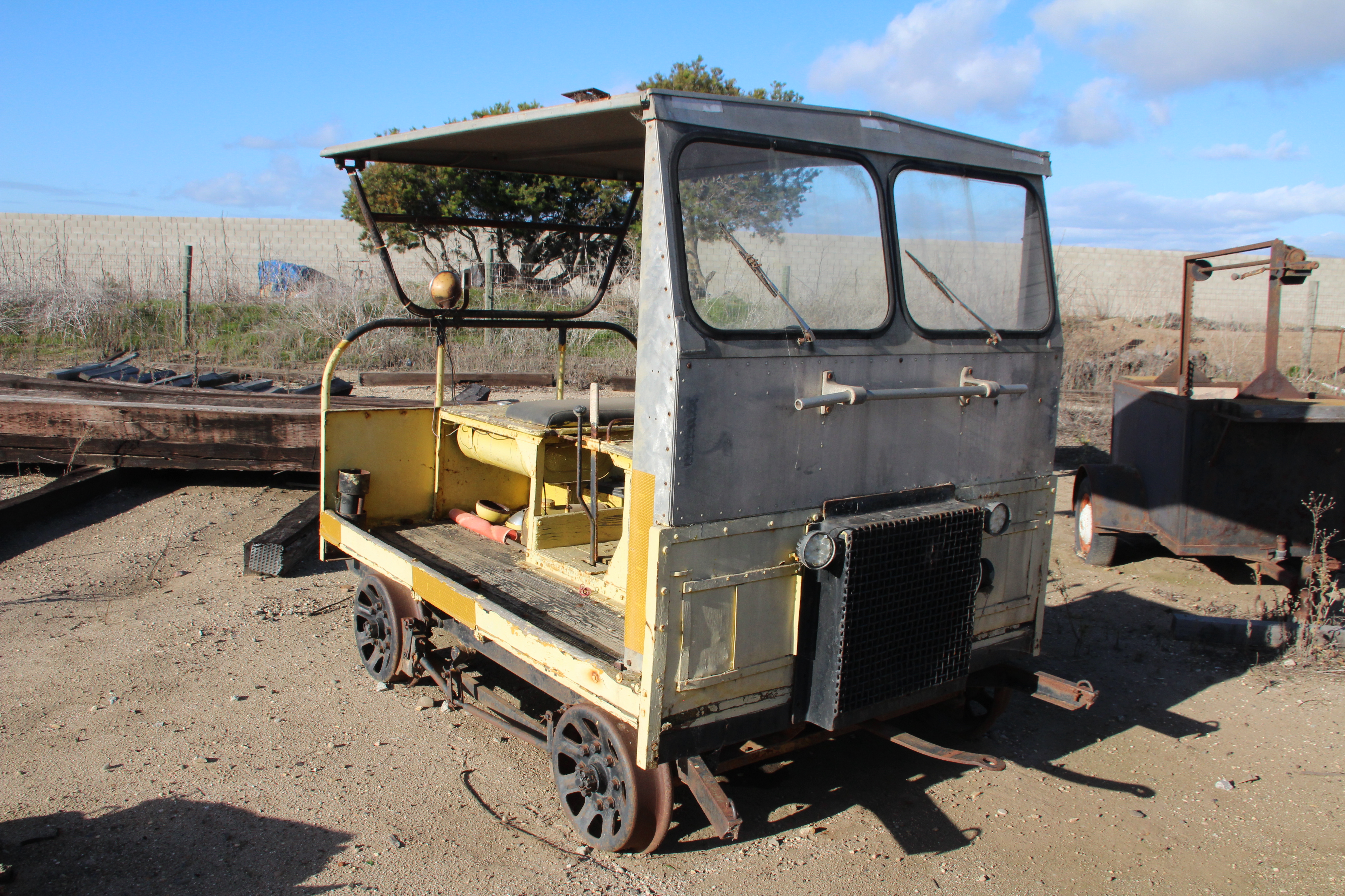 old speeder in yard